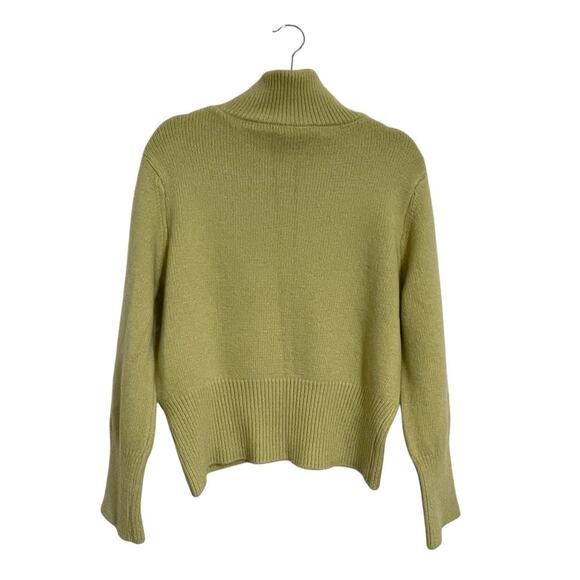 Lemui Korea Soft Wool Turtleneck Sweater Size S Pea Green Relaxed Fit Fall - Picture 7 of 10
